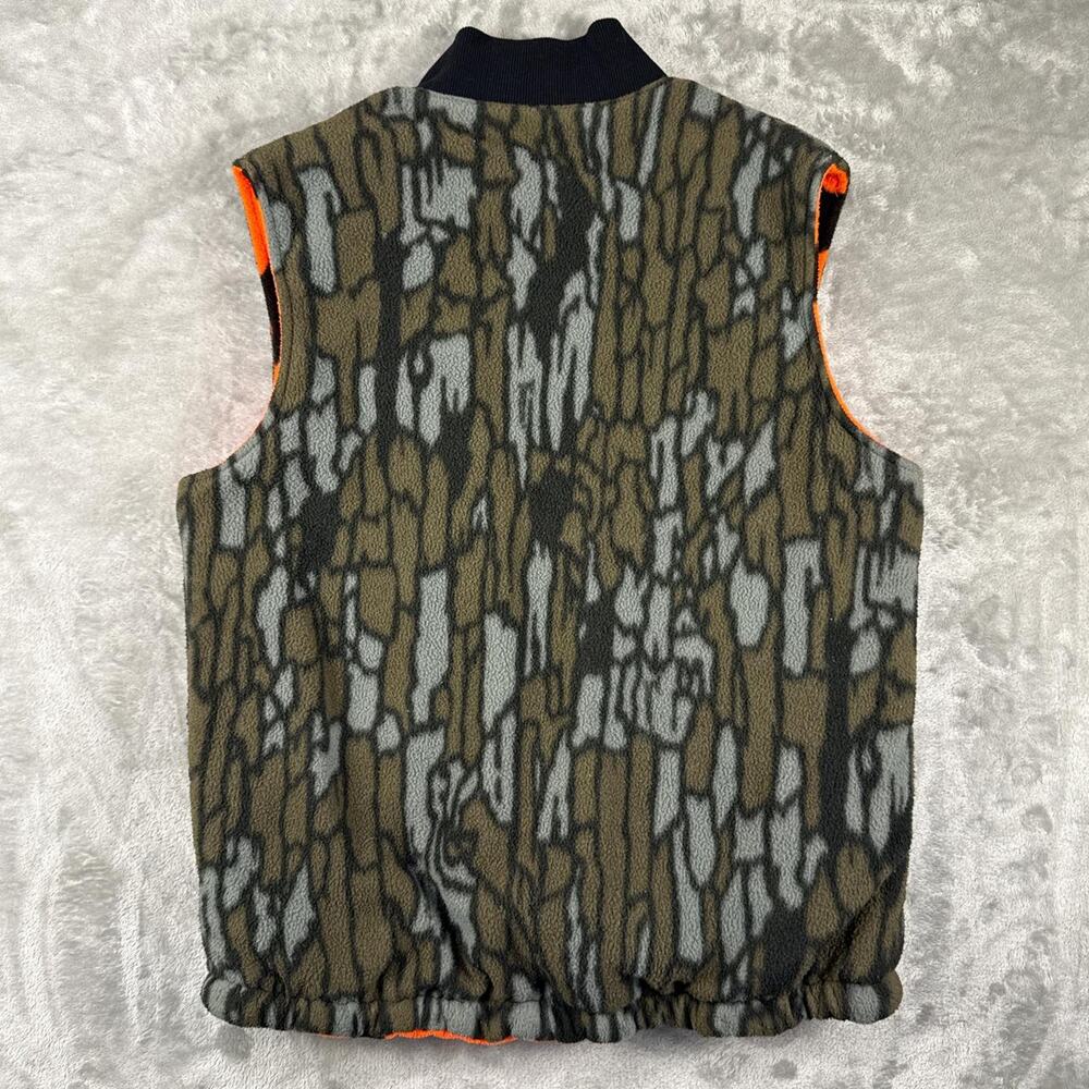 Vintage Cabelas Reversible Hunting Vest Camo Orange Brown Size Large. - Picture 2 of 8